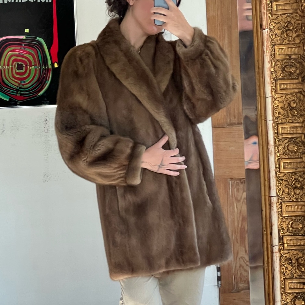 Saga Furs Mink Brown Fur Coat